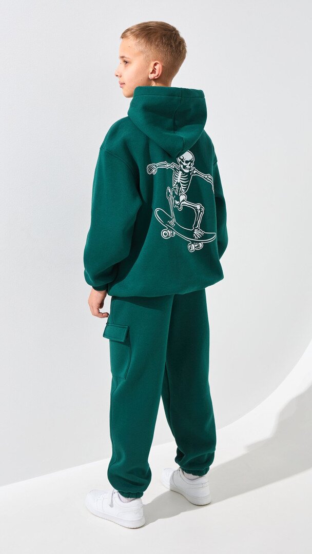Спортивні штани однотонні для хлопчика LAWA BBC02338 134 см Смарагдовий shop (2888000026507)  Фото №3