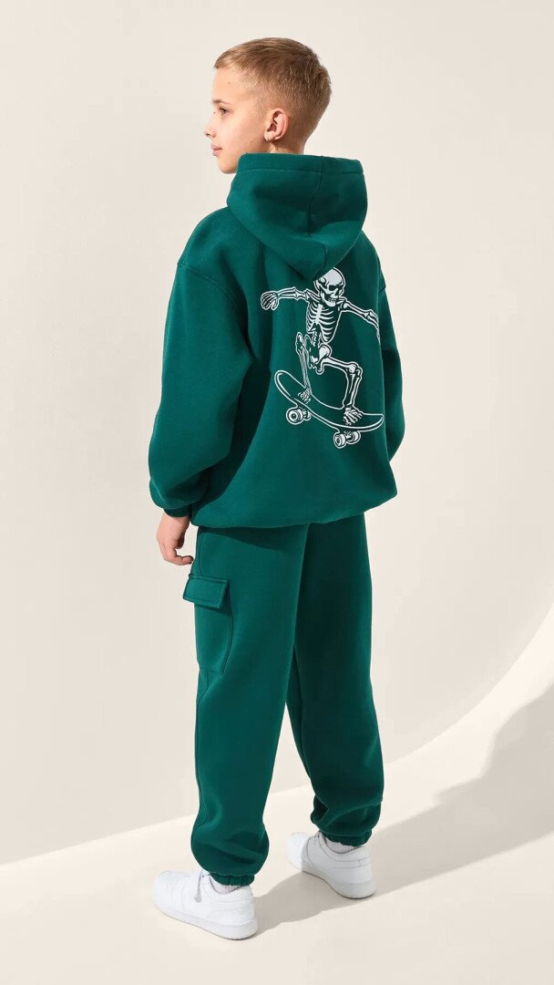 Спортивні штани однотонні для хлопчика LAWA BBC02338 146 см Смарагдовий shop (2888000026521)  Фото №3