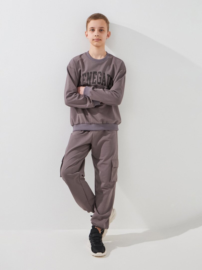 Спортивний костюм світшот+штани для хлопчика LAWA P-BB02338 146 см Коричневий-графітовий shop (2000999531286)