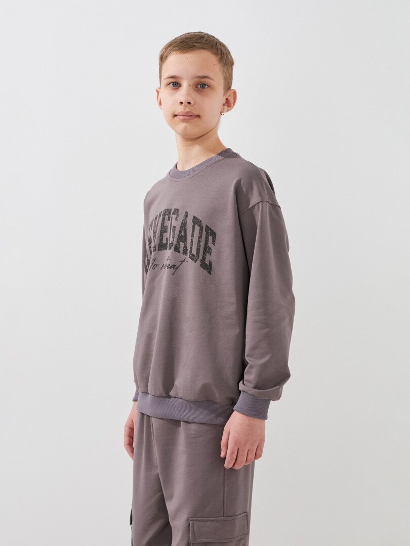 Спортивний костюм світшот+штани для хлопчика LAWA P-BB02338 146 см Коричневий-графітовий shop (2000999531286)  Фото №1