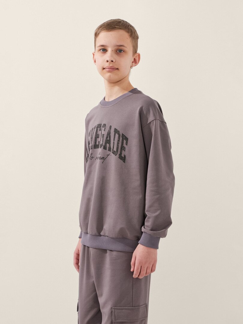 Спортивний костюм світшот+штани для хлопчика LAWA P-BB02338 146 см Коричневий-графітовий shop (2000999531286)  Фото №1