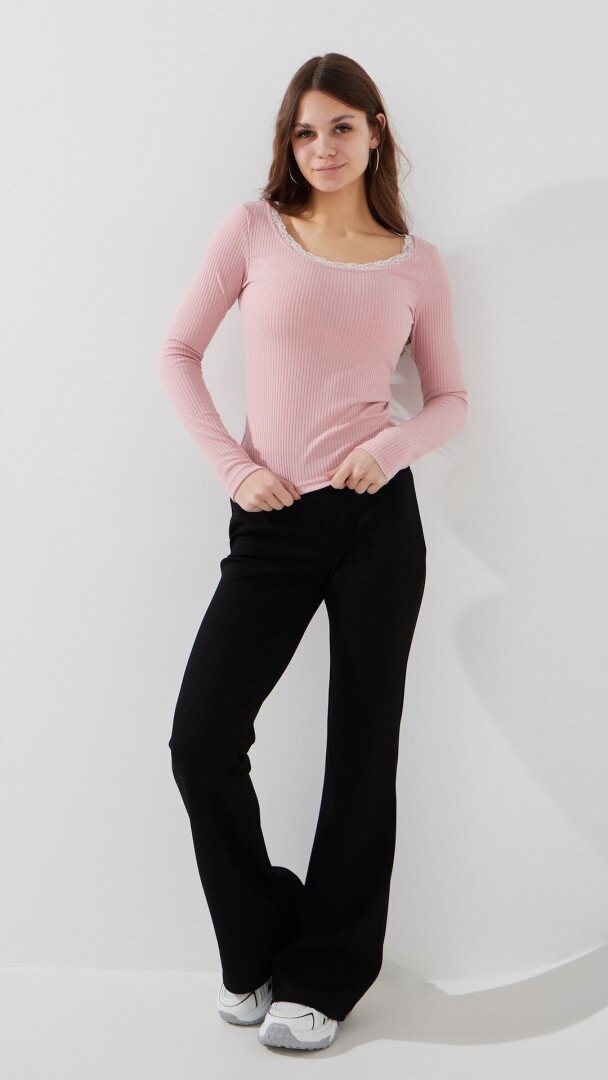 Штани кльош однотонні жіночі LAWA WBC02502 S Чорний shop (2000999478055)  Фото №0