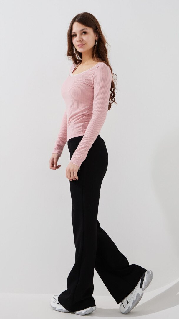 Штани кльош однотонні жіночі LAWA WBC02502 S Чорний shop (2000999478055)  Фото №1