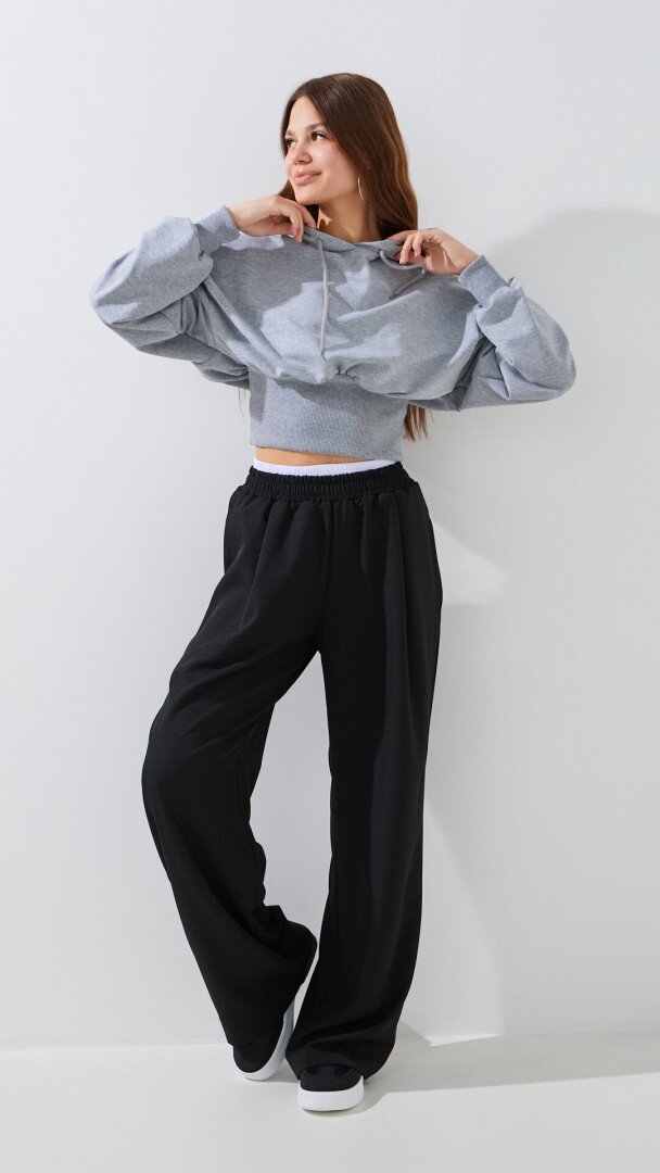 Штани палаццо однотонні жіночі LAWA WTC02468 XS Чорний shop (2000999529047)  Фото №0