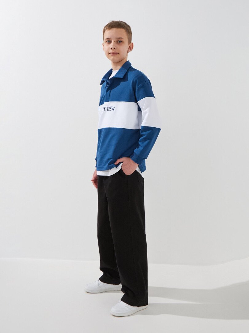 Штани прямі для хлопчика LAWA BBC02343 134 см Чорний shop (2000999563812)  Фото №1