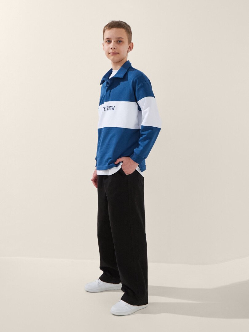 Штани прямі для хлопчика LAWA BBC02343 146 см Чорний shop (2000999563836)  Фото №1