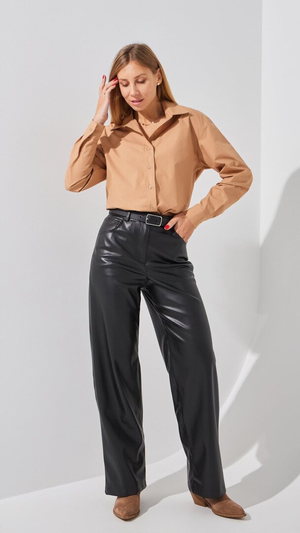 Штани прямі однотонні жіночі LAWA WTC02422 S Чорний shop (2888000018304)  Фото №1