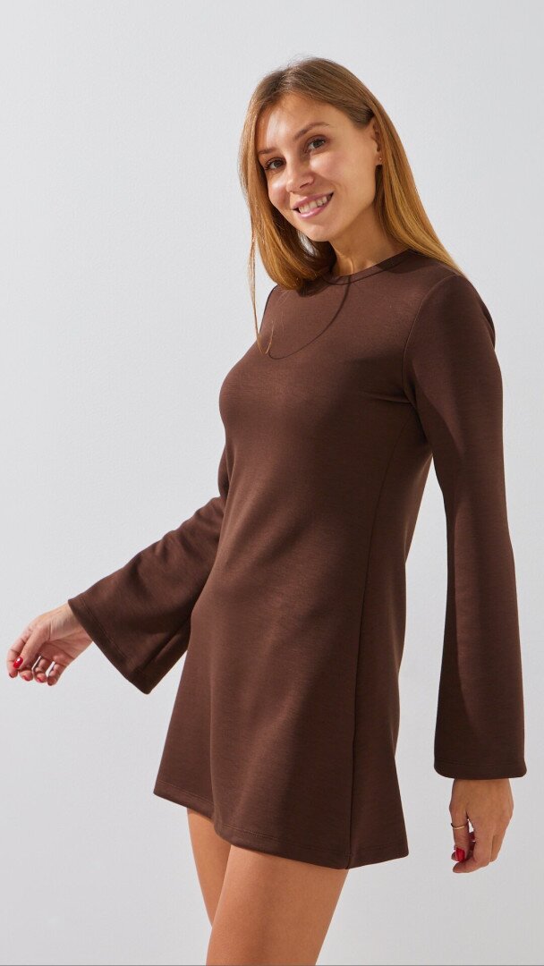 Сукня однотонна жіноча LAWA WTC02417 XS Шоколадний shop (2888000019141)  Фото №2