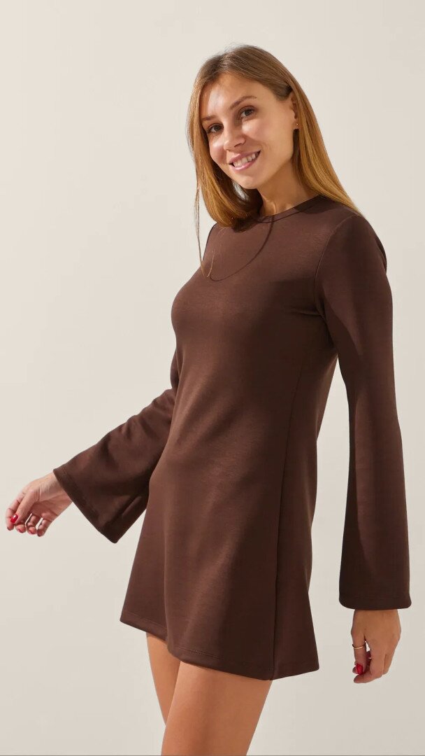 Сукня однотонна жіноча LAWA WTC02417 XS Шоколадний shop (2888000019141)  Фото №1