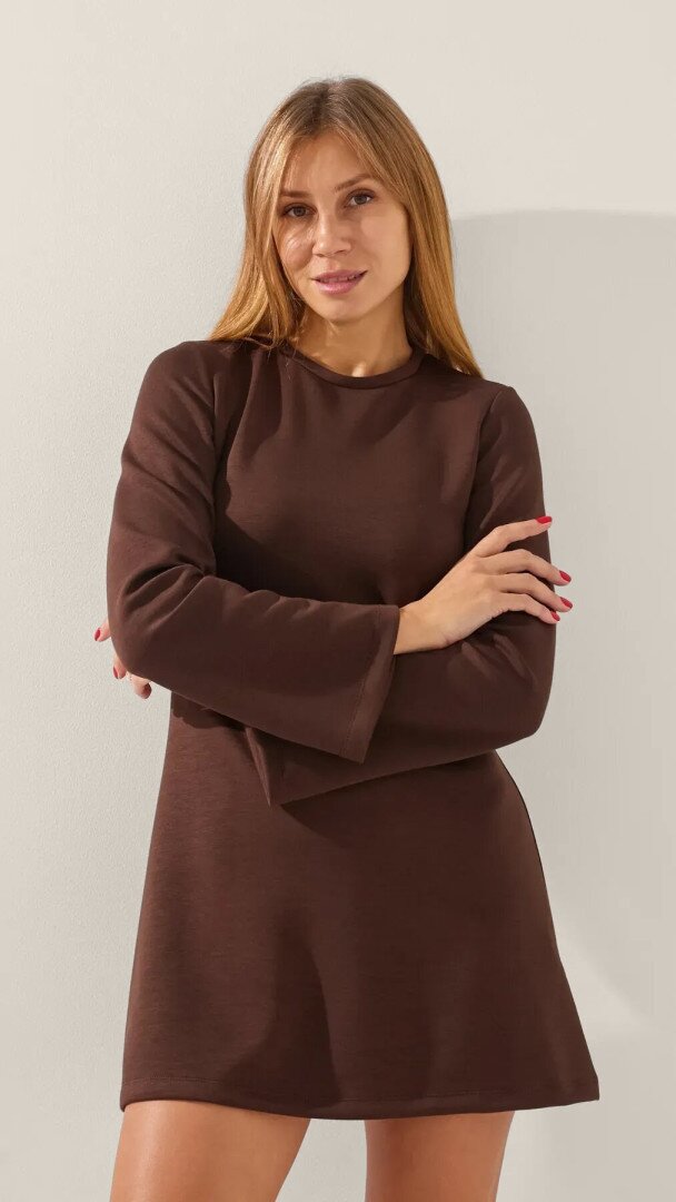Сукня однотонна жіноча LAWA WTC02417 XS Шоколадний shop (2888000019141)  Фото №2