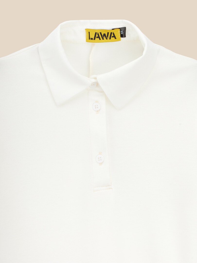Сукня-поло однотонна жіноча LAWA WTC02496 S Молочний shop (2000999610097)  Фото №0