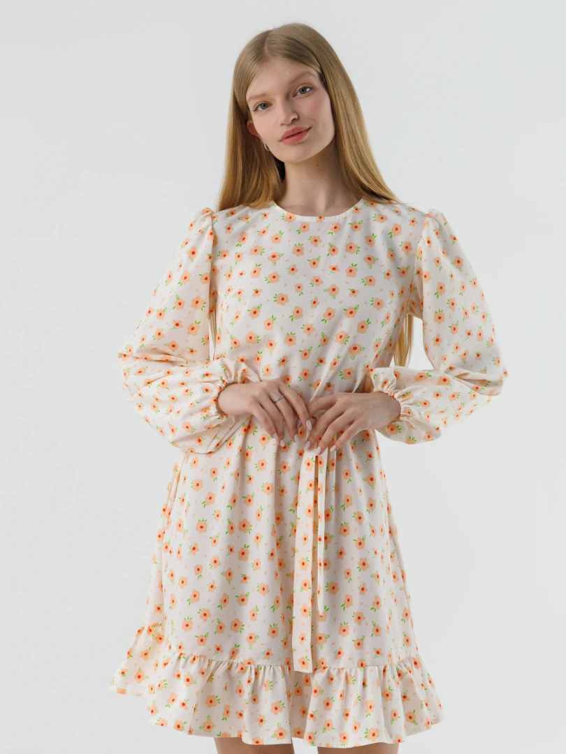 Сукня з візерунком жіноча LAWA WTC02305 S Біло-персиковий shop (2000990559326)