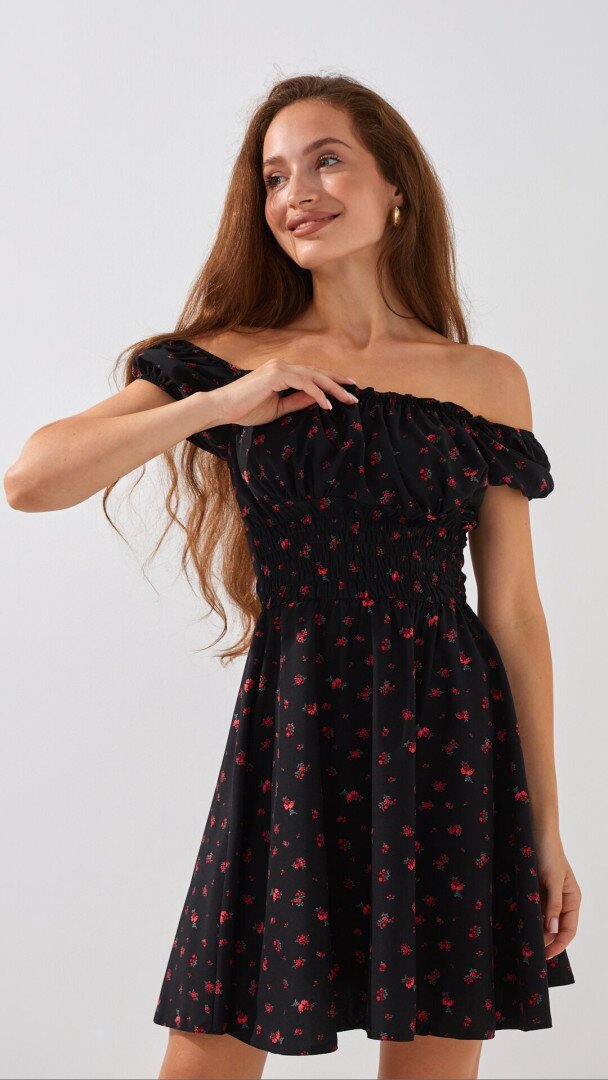 Сукня з візерунком жіноча LAWA WTC02441 XS Чорний shop (2888000008541)  Фото №0