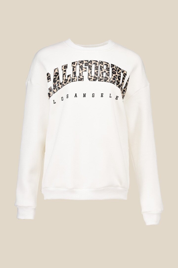 Cвітшот з принтом жіночий LAWA P-WB02373 M Молочний shop (2000990791672)  Фото №5