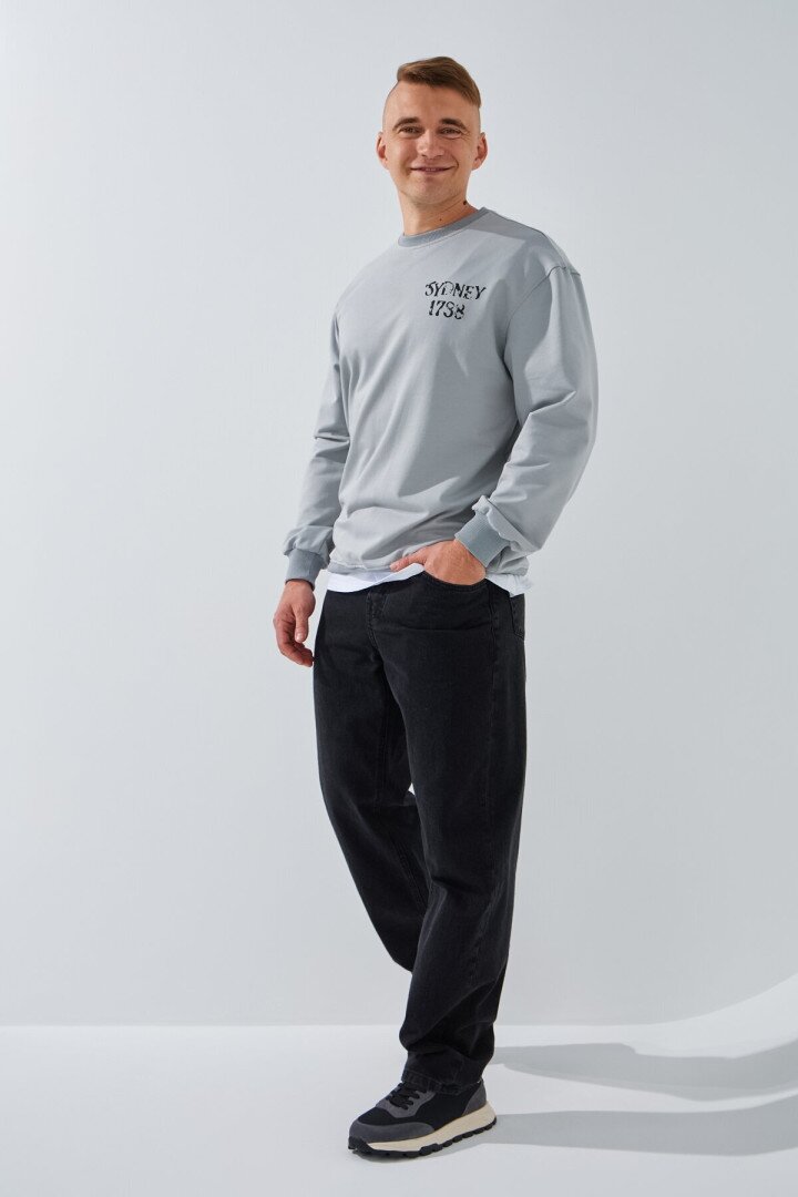 Світшот з принтом чоловічий LAWA P-MB02326 XL Світло-сірий shop (2000991067097)  Фото №3