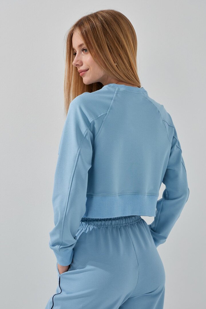 Світшот з принтом для дівчинки LAWA P-GB02317 158 см Блакитний shop (2000991069107)  Фото №3