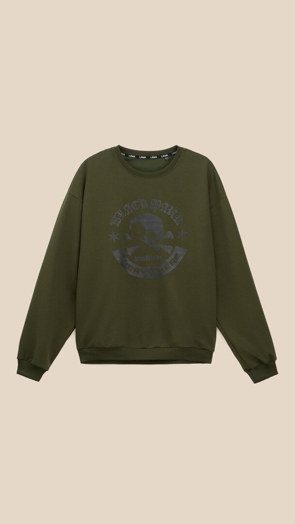 Світшот з принтом чоловічий LAWA P-MB02370 XL Оливковий shop (2000999563140)