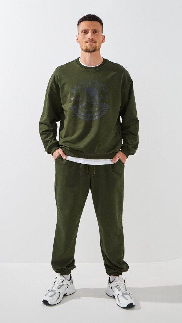 Світшот з принтом чоловічий LAWA P-MB02370 S Оливковий shop (2000999563119)  Фото №0