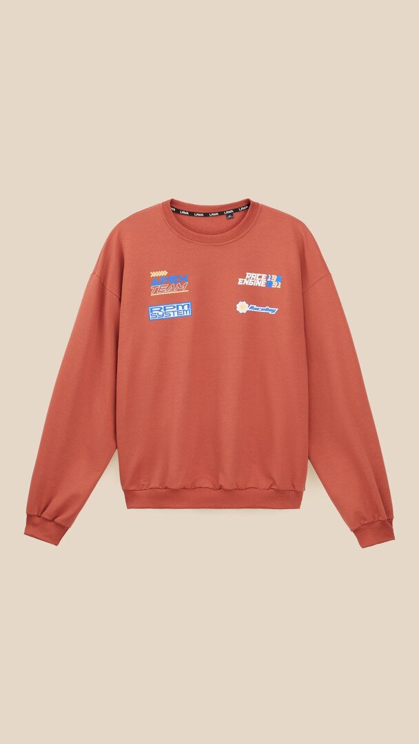 Світшот з принтом чоловічий LAWA P-MB02371 M Теракотовий shop (2000999547553)