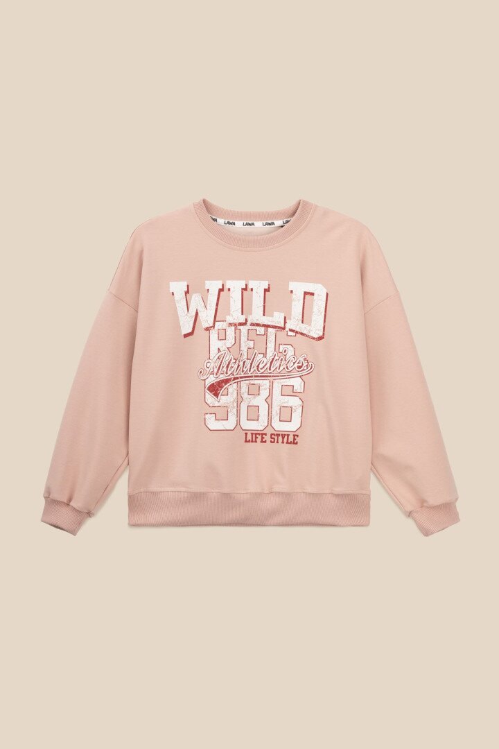 Світшот з принтом для дівчинки LAWA P-GB02313 128 см Рожевий shop (2000999143878)
