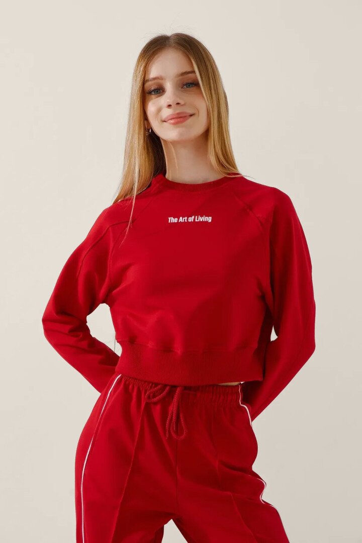 Світшот з принтом для дівчинки LAWA P-GB02316 134 см Червоний shop (2000991061828)