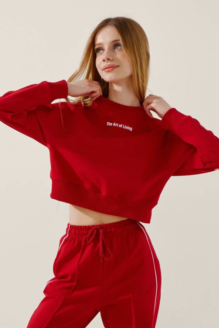 Світшот з принтом для дівчинки LAWA P-GB02316 134 см Червоний shop (2000991061828)  Фото №0