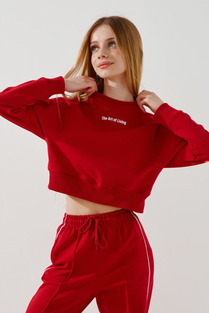 Світшот з принтом для дівчинки LAWA P-GB02316 122 см Червоний shop (2000991061804)  Фото №0