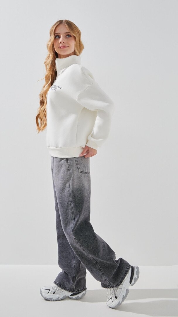 Світшот з принтом для дівчинки LAWA P-GB02341 140 см Молочний shop (2000999385520)  Фото №2