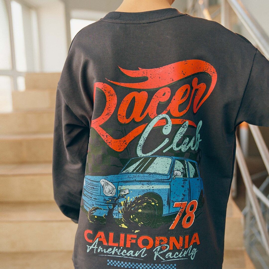 Світшот з принтом для хлопчика LAWA P-BB02311 128 см Графітовий shop (2000991050914)  Фото №0