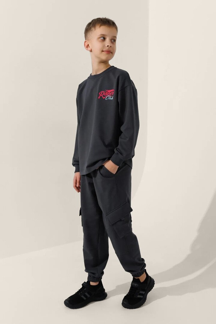 Світшот з принтом для хлопчика LAWA P-BB02311 122 см Графітовий shop (2000991050907)  Фото №0