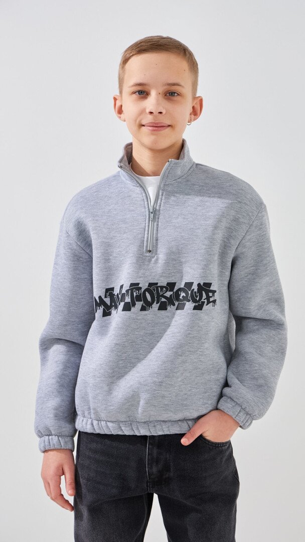 Світшот з принтом для хлопчика LAWA P-BB02329 152 см Сірий shop (2000999383199)