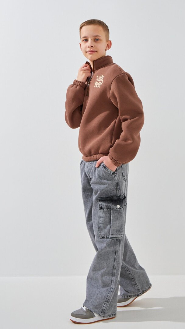Світшот з принтом для хлопчика LAWA P-BB02330 140 см Кавовий shop (2000999388545)  Фото №2