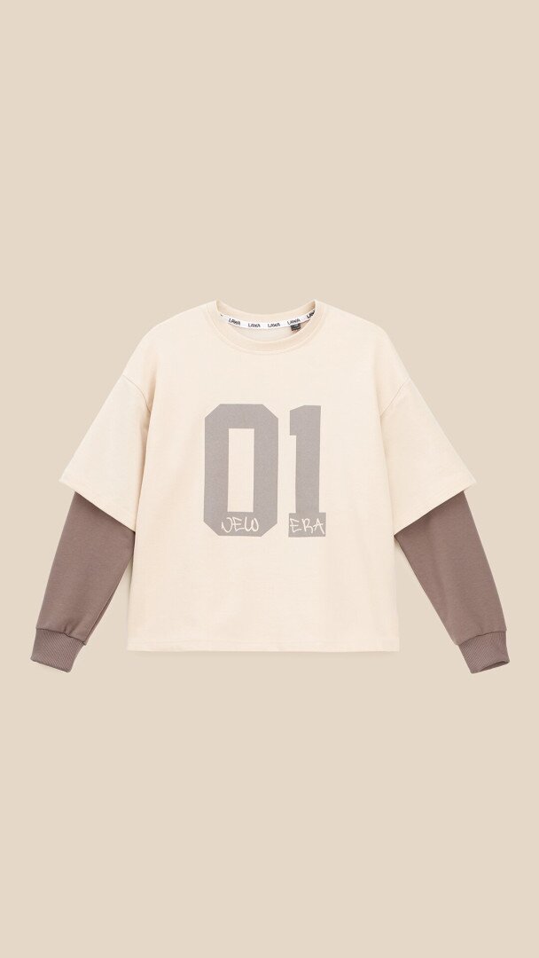 Світшот з принтом для хлопчика LAWA P-BB02339 140 см Бежевий shop (2000999536281)