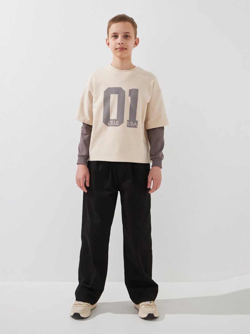 Світшот з принтом для хлопчика LAWA P-BB02339 134 см Бежевий shop (2000999536250)  Фото №0