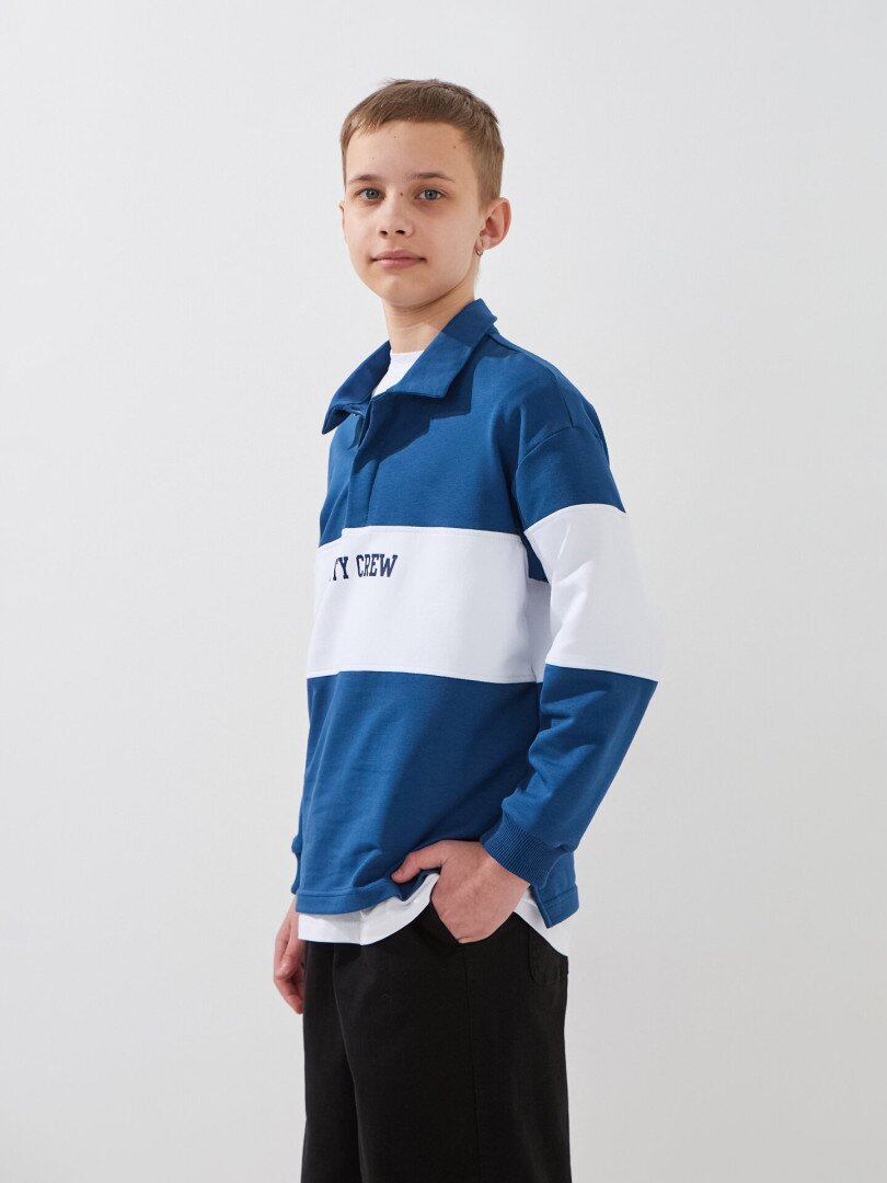 Світшот з принтом для хлопчика LAWA P-BB02344 146 см Індіго shop (2000999578427)  Фото №1