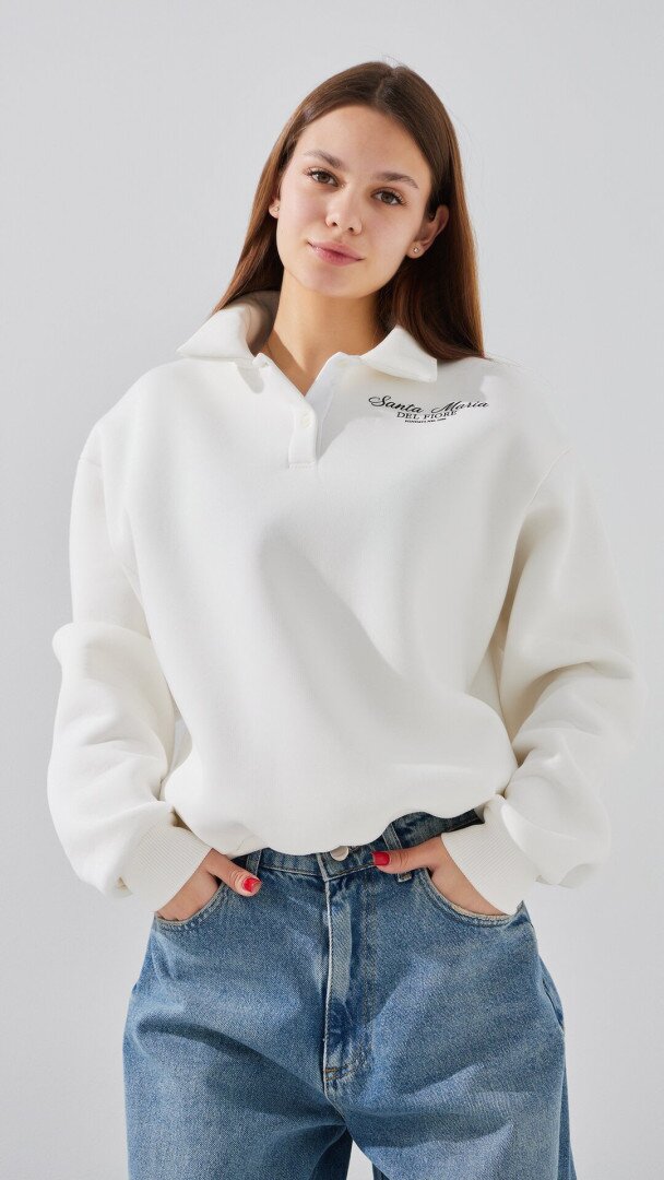 Світшот з принтом жіночий LAWA P-WT02309 L Молочний shop (2000999383021)