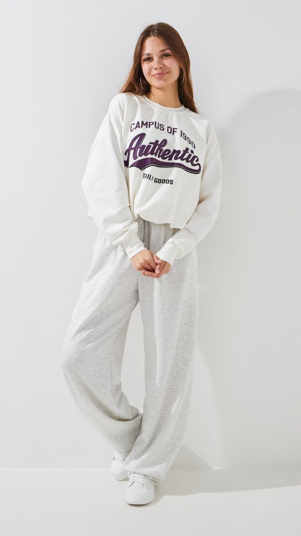 Світшот з принтом жіночий LAWA P-WT02311 XS Молочний shop (2000999539466)  Фото №0