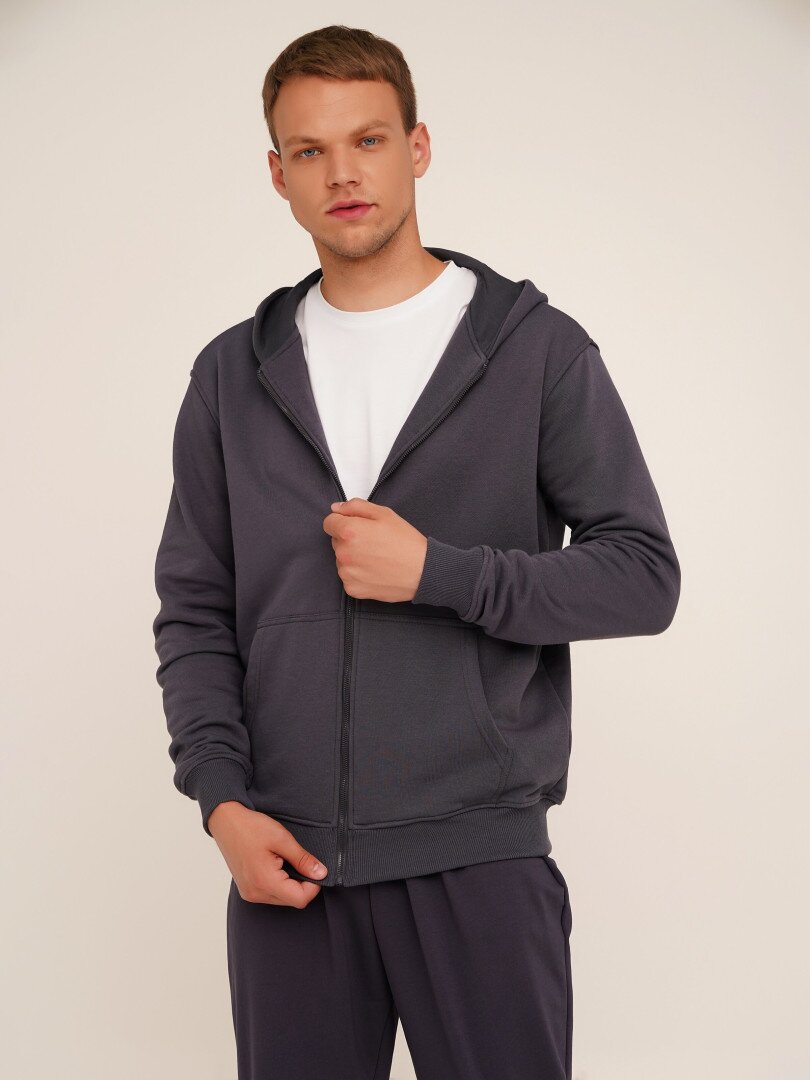 Толстовка однотонна чоловіча LAWA MBC02319 S Графітовий shop (2000990532909)