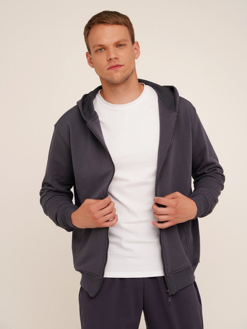 Толстовка однотонна чоловіча LAWA MBC02319 S Графітовий shop (2000990532909)  Фото №0