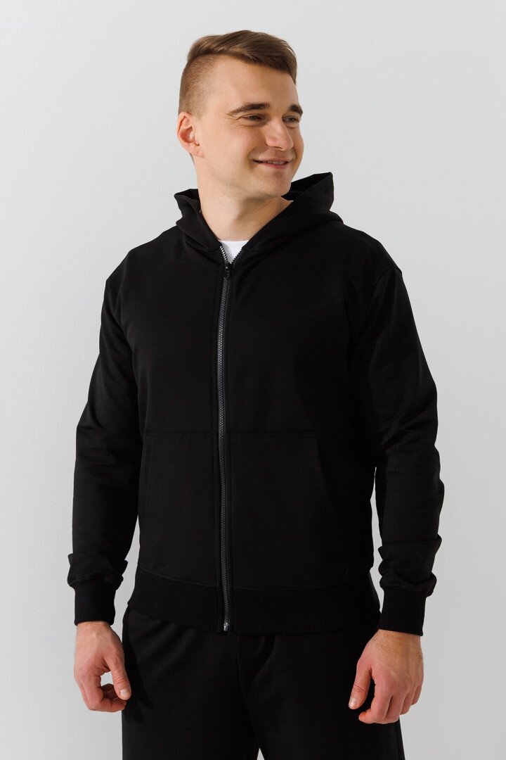 Толстовка однотонна чоловіча LAWA MBC02319 M Чорний shop (2000991018976)