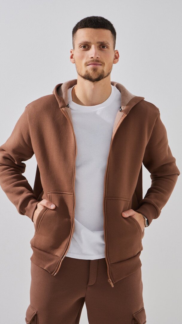 Толстовка однотонна чоловіча LAWA MBC02334 2XL Кавовий shop (2888000024824)  Фото №1