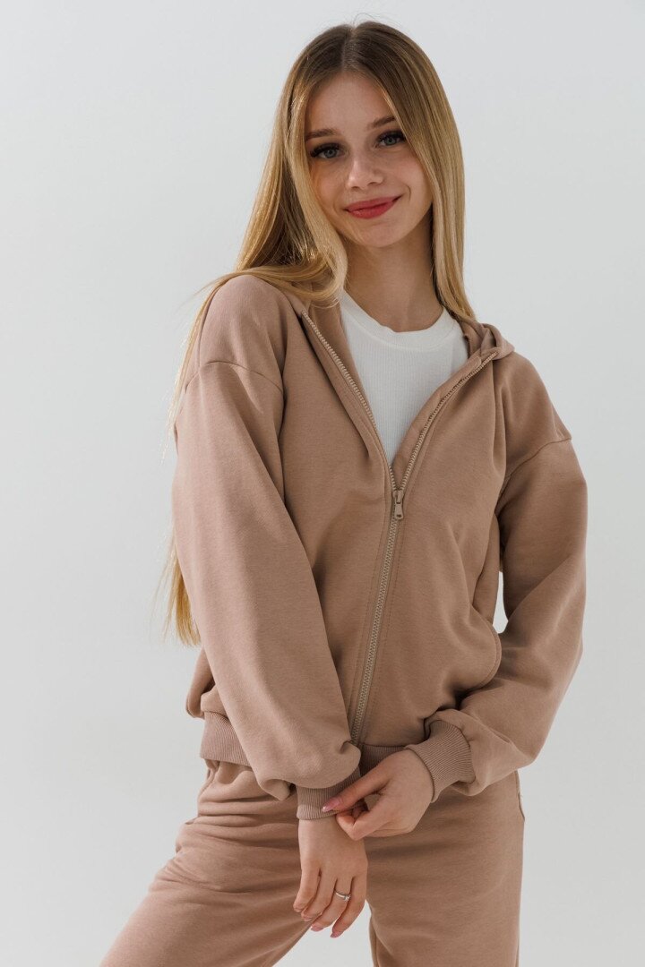 Толстовка однотонна для дівчинки LAWA GBC02329 122 см Бежевий shop (2000991030756)