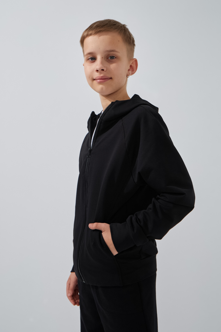 Толстовка однотонна для хлопчика LAWA BBC02321 122 см Чорний shop (2000999147692)  Фото №5