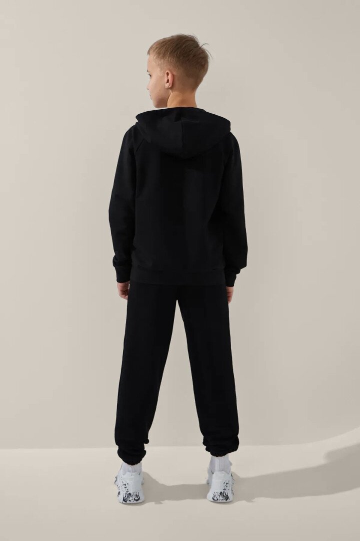 Толстовка однотонна для хлопчика LAWA BBC02321 128 см Чорний shop (2000999147708)  Фото №3