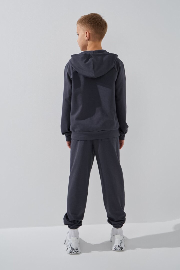 Толстовка однотонна для хлопчика LAWA BBC02321 122 см Графітовий shop (2000999147135)  Фото №3