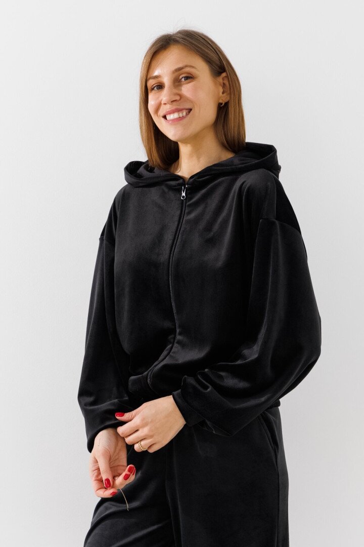 Толстовка однотонна жіноча LAWA K-WBC02303 S Чорний shop (2000990970022)  Фото №1