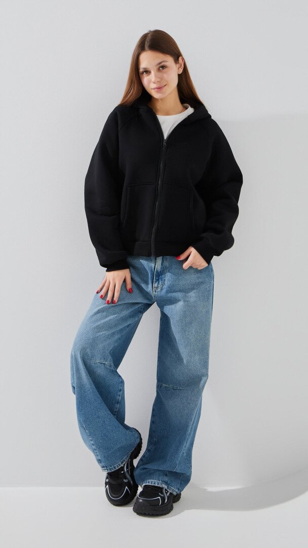 Толстовка однотонна жіноча LAWA WBC02436 XS Чорний shop (2000990791719)  Фото №0