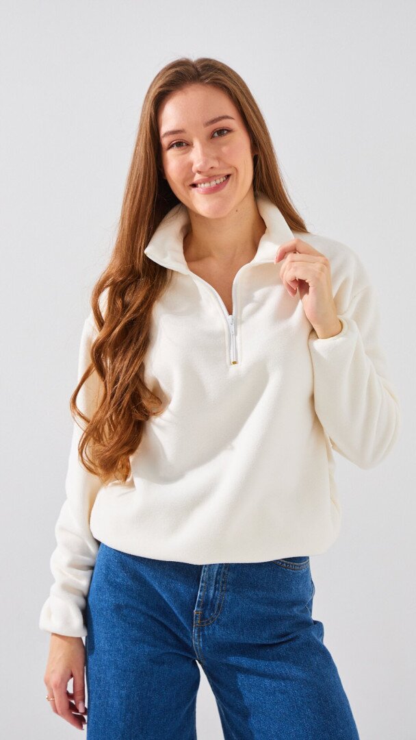 Толстовка однотонна жіноча LAWA WBC02473 XL Молочний shop (2888000022653)