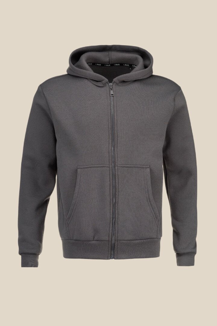 Толстовка однотонна чоловіча LAWA MBC02337 2XL Темний графіт shop (2000990917935)  Фото №6