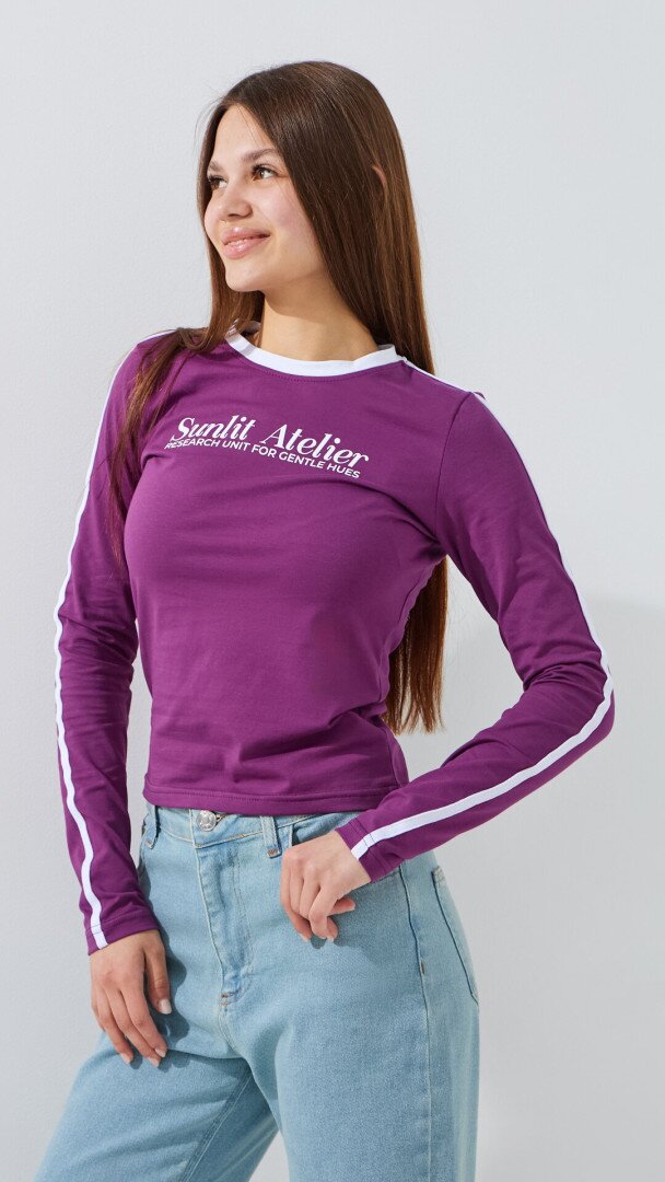 Лонгслів жіночий Sunlite Atelier LAWA P-WB02407 XS Сливовий shop (2000999564185)  Фото №1
